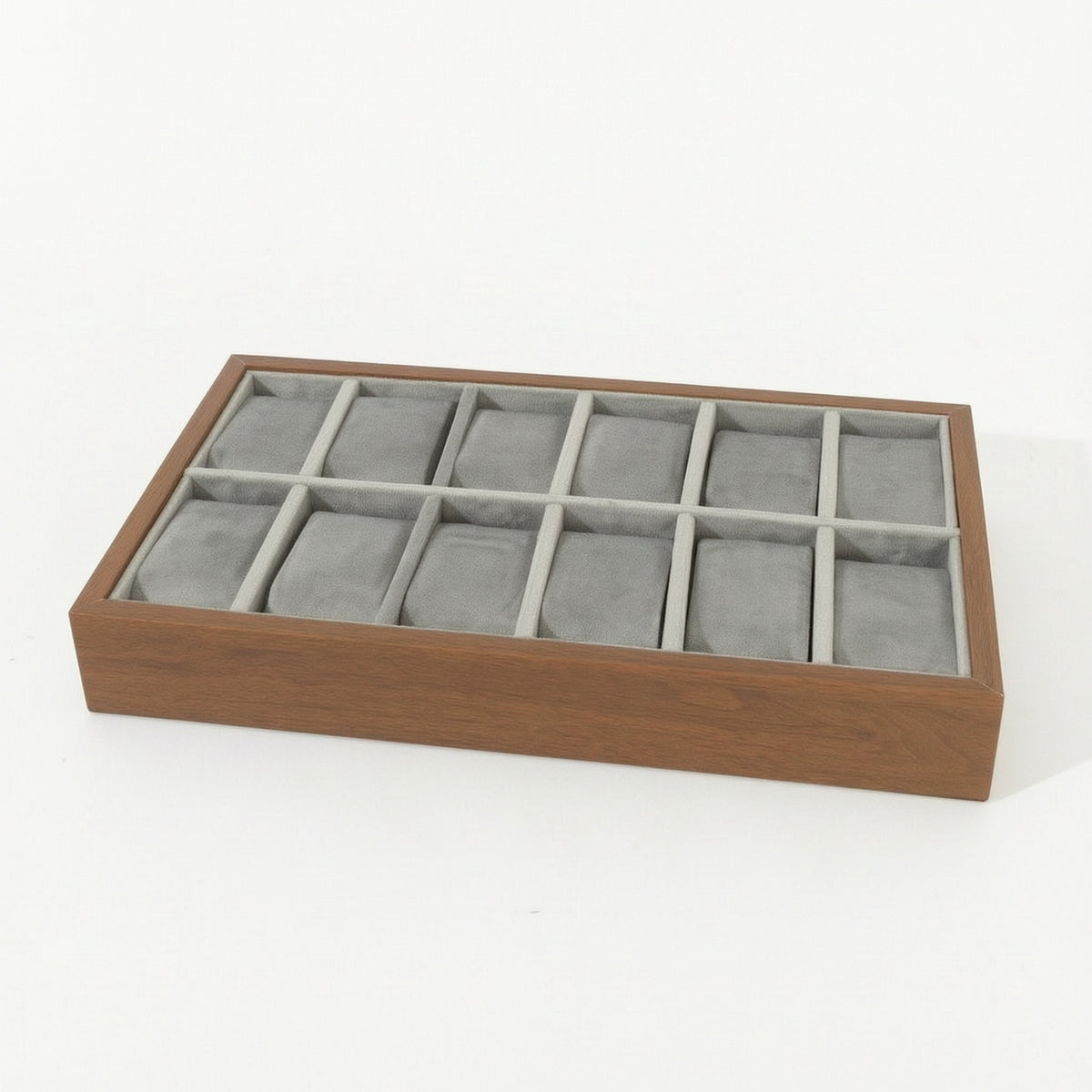 Velvet-Lined Watch Display Tray Padded Watch Organizer Tray Open-Top Safeguarding for Countertop
