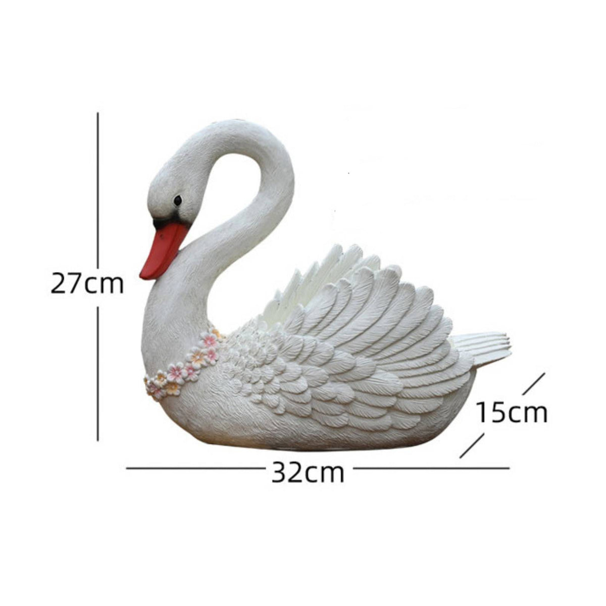 Swan Planter Resin Swan Sculpture with Planter Decorative Flower Pot for Homeowners