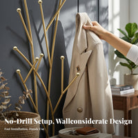 foliageShaped Hook Rack Nordic design Wall Hanger strong Duty for Hallway, Bedroom
