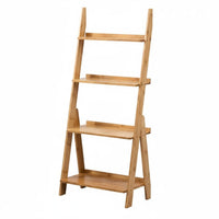 Bamboo Ladder Shelf Multi Tier Floor Standing Shelf Sturdy for Living Room