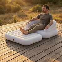 Inflatable Sofa Bed with Headboard Convertible Easy Setup Inflatable Couch for Outdoor, Indoor