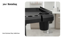 Salon Utility Tray on Casters 360 Degree Rotation Adjustable Rolling Tray Stable Base Utility Trolley for Barbers, Beauticians, Barbershop