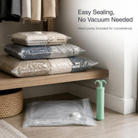 Vacuum Compression Storage Bags for Clothes, Quilts, and Travel - Hand Roll No Pump Needed