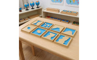 4 Pieces Landform Board with Wooden Frame Educational Geography Model Board Sensory Toy for Young Children, Classroom