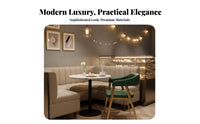Restaurant Booth and Table Set Light Elegant Design Sleek Coffeehouse Table and Chair Set Padded Seat Upholstered Dining Booth for Bakeries, Eatery