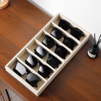 Cloth-coveredCovered Eyeglass Storage Tray Slim Eyeglass Organizer Compact Sunglass Display Tray Long-Lasting for Dressing Table