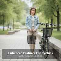 Quick Install Metal Wire Bike Basket Rounded Rim Wire Mesh Basket Black Toolno-Tool Assembly