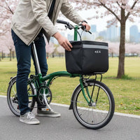 Reinforced Bike Front Basket Bag Reflective Handlebar Basket Bag Matte Lightweight for Daily Riding