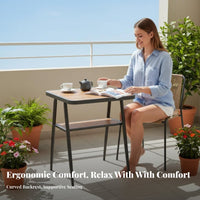 3 Pieces Minimalist Design circular table and 2 Chairs Combo Space-Saving outsidedoor Furniture Comfortable Seating for Apartment Dwellers, two individuals, Homeowners, Balcony, Patio, Garden, Backyard