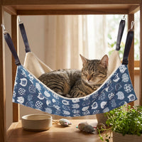 Cat Hammock and Hanging Cat Bed with Strap, Cloth Material Swing for Pet Cage, Indoor Cat Cage Hammock Suitable for Small Pets and Kitten Bed