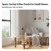 Space Saving Wooden Cat Tree Cozy Resting Area S Clear Capsule Cat Tree Sturdy Construction for Apartment Dwellers, Indoor, Indoors, Bedroom
