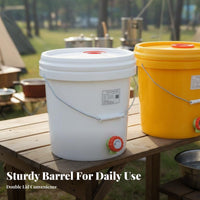 Plastic Container with Spigot Leak-Resistant Water Dispenser Container Compost Pail with Tap Sturdy-Duty Household Container