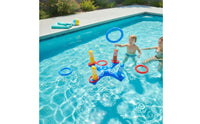 Easy to Inflate Inflatable Loop Toss Game Compact Loop-Toss Toy with Four Rings Portable Water-Play Tossing Game Waterproof for Families