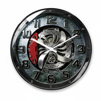 Silent Movement Car Wheel Hub Clock 3D Design Brake Disc Wall Clock Unique Gift Home Decor for Men, Auto Repair Shop, Garage, Man Cave, Living Room