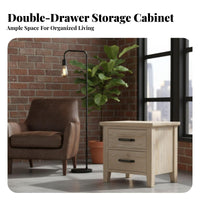 Bedside Cabinet with Drawer and Cupboard Utilitarian Design Nightstand Vintage Design Sturdy Construction