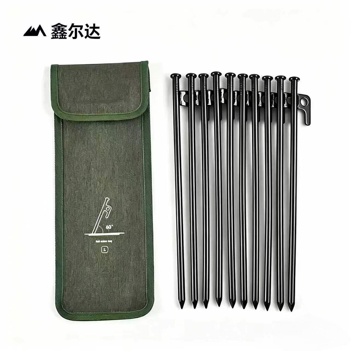 Heavy Duty Steel Tent Stakes with Storage Bag for Camping