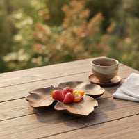 Maple Leaf Tray Hand-Crafted Decorative Leaf Tray Walnut for Hosts, Homeowners, Tabletop Decor, Tea Service