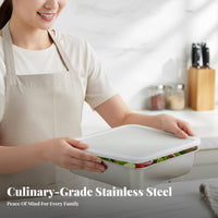 Lidded Metal Food Pan long-lasting Lidded metal container Stackable Design for Kitchen