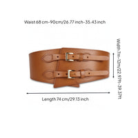Leather Overcoat Waist Belt with Buckle Stretchy Wide Elastic Waist Belt Vintage Classic for Coats