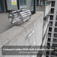 Fire Evacuation Rope Ladder Fireproof Portable Emergency Ladder Heavy Duty Equipment for Building Residents, Construction Sites, Outdoor Activities
