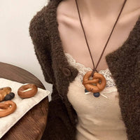 Cute Bread Necklace Novel Design Croissant Charm Necklace Quirky