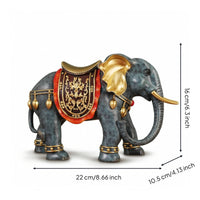 Elephant Figurine Brass Elephant Statue Antique Style for Living Room