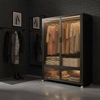Easy to Clean Modular Metal Wardrobe Doors Clothing Organizer Bedroom Furniture for Children