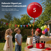 36-inch Red Latex Birthday Balloon Set with Hat and Ribbon for Outdoor Decorations