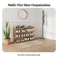 Sturdy and Long-Lasting Multi-Layer Shoe Rack Space Saving Narrow Shoe Storage Unit Stable Structure Large Capacity for Apartment Dwellers, Homeowners, Entryway, Hallway, Dorm Room, Bedroom