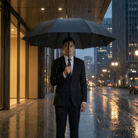 Large Canopy Straight Handle Umbrella Auto Open Automatic Umbrella Reinforced Heavy Duty for Commuters, Travel