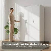 Large Capacity Sliding Door Steel Closet long-finaling Construction Sliding Door Closet Easy Assembly Wardrobe Space-Saving Design for Apartment Dwellers, property owners, Balcony, child's Room, Small areas, Entryway