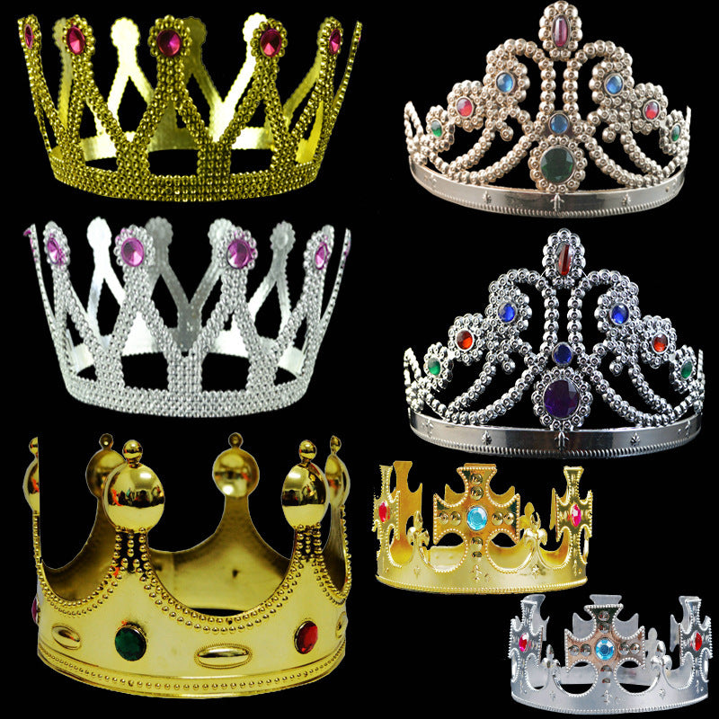 Halloween Kids' King and Princess Crown Props for Stage Performances and Awards