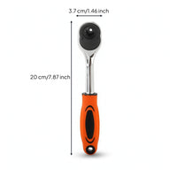 Compact Ratchet Wrench Versatile Socket Wrench Professional Ratchet with Hanging Hole Handheld for Diyers, Garage, Bike Maintenance
