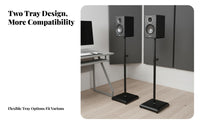 Heavy Duty Metal Construction Bookshelf Speaker Stand Shock Absorbing Bookshelf Speaker Floor Stand Vibration Reduction Easy Assembly for Audiophiles, Home Theater Enthusiasts, Music Producers