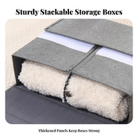 Foldable Textile Storage Box Space Saving Foldable Storage Box Dust-Resistant Large Capacity Blanket Organizer for Closet, Under Bed, Dorm Room