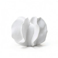 Vase with Folded Petal Design Minimalist Sculptural Vase Matte for Console Table