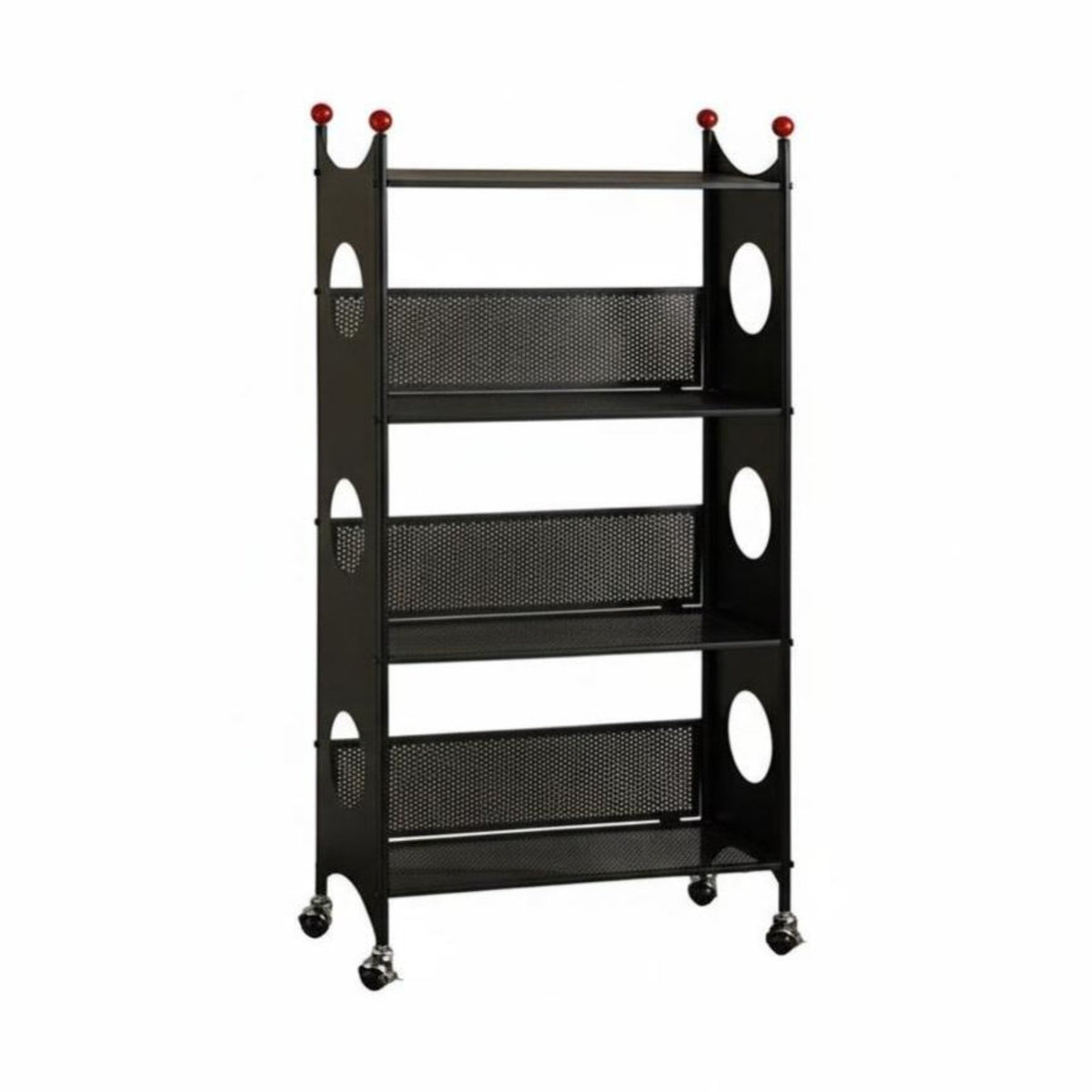 Space Saving Multi-Level Rolling Cart adaptable Use 4-Tier Mobile shelf unit Slim Design Tiered Shelving Unit Easy Assembly for Homeowners, Office Workers, Living Room, Narrow Spaces, Bedroom, Classroom