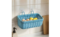Wall-Mounted Storage Basket Rectangular Wall-Mounted Organizer Basket Easy Installation Space-Saving for Kitchen