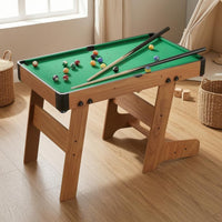 Corner Pockets Children's Billiard Table Cue Sticks Tabletop Pool Game Black Edge Trim Mini Pool Table Sturdy