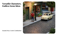 1:87 Scale People Model Assorted Poses HO Scale Human Figurine Mixed Pose Scene Display Figures Multi-Color Hand Painted Resin