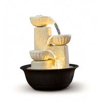 3-Tier Desktop Water Feature Small Tabletop Water Feature with Tranquil for Desk