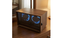 Watch Winder Cabinet Quiet Automatic Mechanical Watch Winding Box with Glass Door Retro for Men, Office