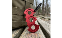 Carabiner Clip Wing-Shaped-Shaped Cue Holder Textured 3-Hole Cue Holder Red