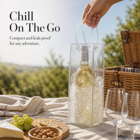 PVC Transparent Wine Bottle Cooler Bag with Handle for Champagne & Red Wine, Picnic & Gift