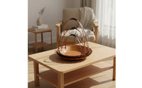 3 Pieces Natural Bamboo Basket with Arched Handle Artisan-Made Serving Tray with Handle Rustic Woven Basket Tray Portable for Hosts, Tea Service, Tabletop Display, Coffee Table