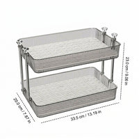 Double-Layer Transparent Storage Rack, Countertop Spice Shelf, Space-Saving for Office and Children's Room