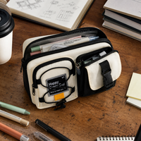 2025 New Large Capacity Canvas Pencil Case for Students, Multi-functional & Dirt-Resistant