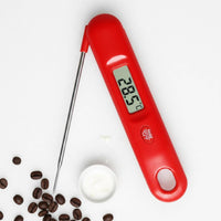 Folding Foldable Temperature Instrument Backlit Display Foldable Prong Cooking Thermometer Calibration Function Kitchen Utensil for Barbecue
