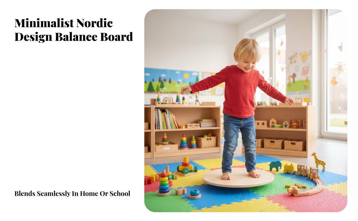 Sturdy Wood Construction Wooden Balance Disc Strengthens Core Muscles Wooden Balance Board Polished Splinter-Splinter-Resistant Edges Round Wobble Board Unstructured-Ended Play for Toddlers, Kindergarten, Indoor, Playroom