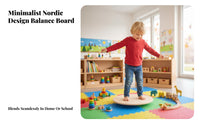 Sturdy Wood Construction Wooden Balance Disc Strengthens Core Muscles Wooden Balance Board Polished Splinter-Splinter-Resistant Edges Round Wobble Board Unstructured-Ended Play for Toddlers, Kindergarten, Indoor, Playroom